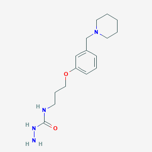 molecular formula C16H26N4O2 B8573758 N-(3-{3-[(Piperidin-1-yl)methyl]phenoxy}propyl)hydrazinecarboxamide CAS No. 104170-45-8