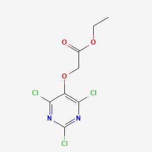 molecular formula C8H7Cl3N2O3 B8573982 ethyl 2-(2,4,6-trichloropyrimidin-5-yl)oxyacetate 