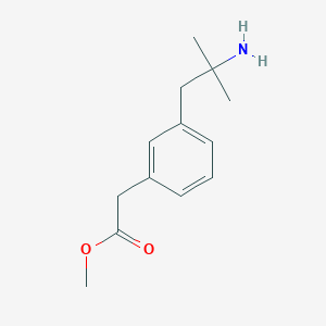 molecular formula C13H19NO2 B8574168 methyl 2-[3-(2-amino-2-methylpropyl)phenyl]acetate 