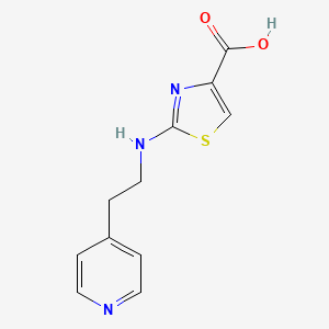 molecular formula C11H11N3O2S B8574293 2-(2-Pyridin-4-yl-ethylamino)-thiazole-4-carboxylic acid 