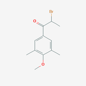 molecular formula C12H15BrO2 B8574345 2-Bromo-4'-methoxy-3',5'-dimethylpropiophenone 