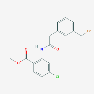molecular formula C17H15BrClNO3 B8574708 methyl 2-[[2-[3-(bromomethyl)phenyl]acetyl]amino]-4-chlorobenzoate 