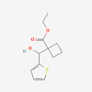 molecular formula C12H16O3S B8574735 Cyclobutanecarboxylic acid, 1-(hydroxy-2-thienylmethyl)-, ethyl ester CAS No. 414859-89-5
