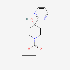 molecular formula C14H21N3O3 B8574752 tert-butyl 4-hydroxy-4-pyrimidin-2-ylpiperidine-1-carboxylate 