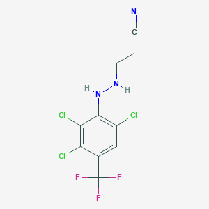 molecular formula C10H7Cl3F3N3 B8574806 Propanenitrile, 3-[2-[2,3,6-trichloro-4-(trifluoromethyl)phenyl]hydrazino]- CAS No. 112807-10-0