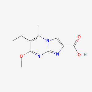 molecular formula C11H13N3O3 B8574957 Imidazo[1,2-a]pyrimidine-2-carboxylic acid,6-ethyl-7-methoxy-5-methyl- 