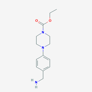 molecular formula C14H21N3O2 B8575505 Ethyl 4-(4-(aminomethyl)phenyl)piperazine-1-carboxylate 
