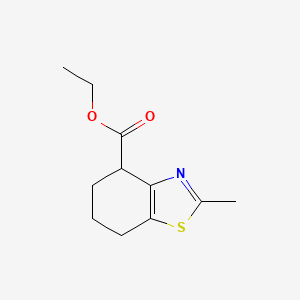 molecular formula C11H15NO2S B8575585 Ethyl 2-methyl-4,5,6,7-tetrahydrobenzo[d]thiazole-4-carboxylate 