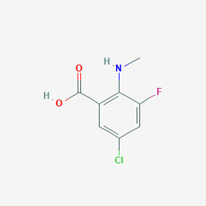 molecular formula C8H7ClFNO2 B8575690 5-Chloro-3-fluoro-2-methylaminobenzoic acid 