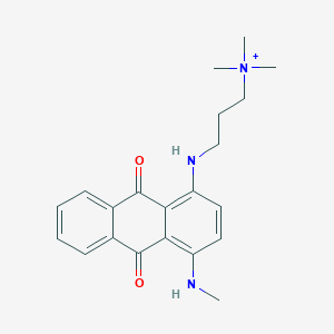 molecular formula C21H26N3O2+ B085758 4-(Methylazaniumyl)-10-oxo-1-[3-(trimethylazaniumyl)propylimino]anthracen-9-olate CAS No. 12217-41-3