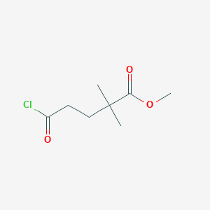 molecular formula C8H13ClO3 B8575803 4-Methoxycarbonyl-4-methyl-pentanoic acid chloride 
