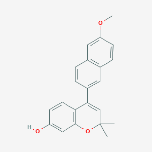 molecular formula C22H20O3 B8575853 4-(6-Methoxynaphthalen-2-yl)-2,2-dimethyl-2H-1-benzopyran-7-ol CAS No. 62550-58-7