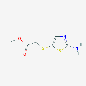 molecular formula C6H8N2O2S2 B8575862 Methyl 2-((2-aminothiazol-5-yl)thio)acetate CAS No. 1017047-89-0