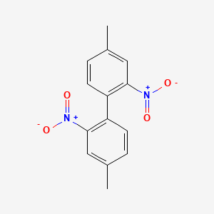 molecular formula C14H12N2O4 B8575870 2,2'-Dinitro-4,4'-dimethylbiphenyl 