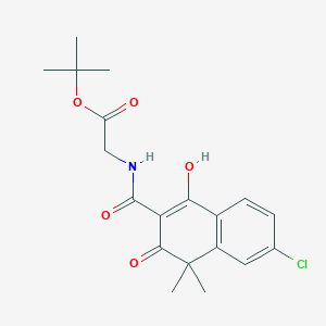 molecular formula C19H22ClNO5 B8575896 1,1-Dimethylethyl N-((7-chloro-4-hydroxy-1,1-dimethyl-2-oxo-naphthalen-3-yl)carbonyl)glycinate 