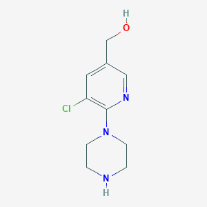 molecular formula C10H14ClN3O B8575906 (5-Chloro-6-(piperazin-1-yl)pyridin-3-yl)methanol 