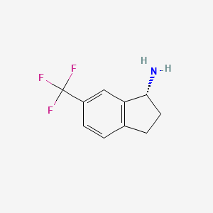 1H-Inden-1-amine, 2,3-dihydro-6-(trifluoromethyl)-, (1R)-