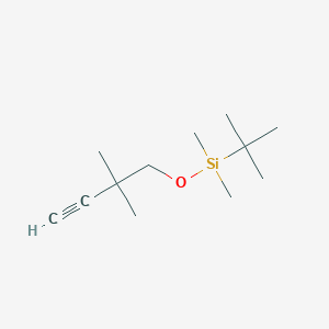 molecular formula C12H24OSi B8576116 tert-butyl-(2,2-dimethylbut-3-ynoxy)-dimethylsilane 