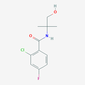 molecular formula C11H13ClFNO2 B8576129 2-Chloro-4-fluoro-N-(1-hydroxy-2-methylpropan-2-yl)benzamide CAS No. 56658-09-4