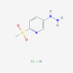 molecular formula C6H10ClN3O2S B8576152 Pyridine, 5-hydrazino-2-(methylsulfonyl)-, monohydrochloride 