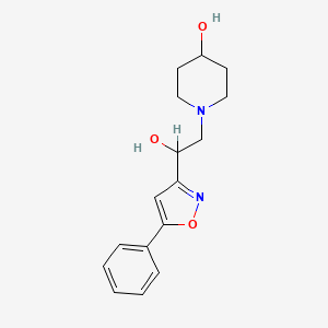 molecular formula C16H20N2O3 B8576177 4-Hydroxy-alpha-(5-phenyl-3-isoxazolyl)-1-piperidineethanol CAS No. 55578-68-2