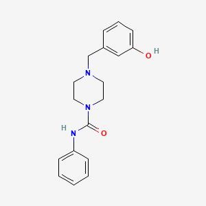 4-[(3-hydroxyphenyl)methyl]-N-phenylpiperazine-1-carboxamide