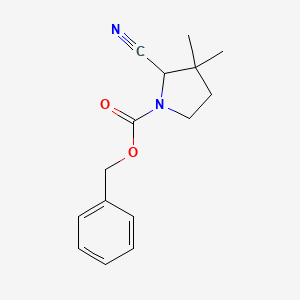 molecular formula C15H18N2O2 B8576279 Benzyl 2-cyano-3,3-dimethylpyrrolidine-1-carboxylate 