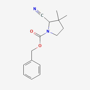 Phenylmethyl 2-cyano-3,3-dimethyl-1-pyrrolidinecarboxylate