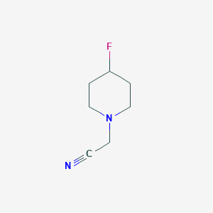 molecular formula C7H11FN2 B8576389 1-Piperidineacetonitrile, 4-fluoro- 