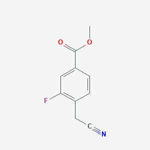 molecular formula C10H8FNO2 B8576427 Methyl 4-(cyanomethyl)-3-fluorobenzoate 
