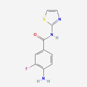 molecular formula C10H8FN3OS B8576539 4-amino-3-fluoro-N-thiazol-2-ylbenzamide 