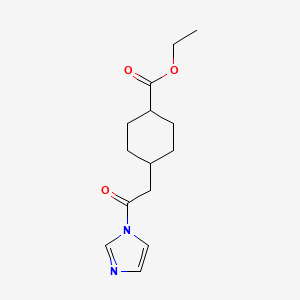 molecular formula C14H20N2O3 B8577058 ethyl 4-(2-(1H-imidazol-1-yl)-2-oxoethyl)cyclohexanecarboxylate 