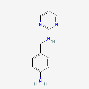 molecular formula C11H12N4 B8577083 4-[N-(2-pyrimidinyl)aminomethyl]aniline 