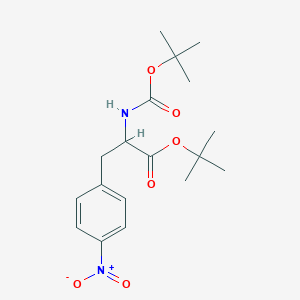 molecular formula C18H26N2O6 B8577311 Phenylalanine, N-t-butyloxycarbonyl-4-nitro-, t-butyl ester 