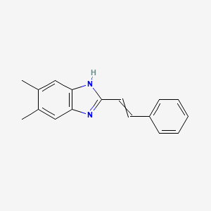 molecular formula C17H16N2 B8577342 5,6-dimethyl-2-styryl-1H-benzimidazole 