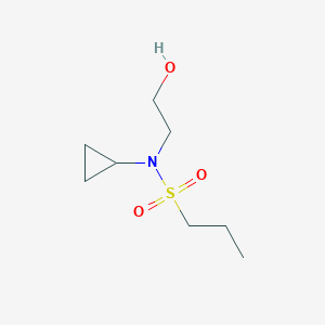 molecular formula C8H17NO3S B8577596 N-cyclopropyl-N-(2-hydroxyethyl)propane-1-sulfonamide 