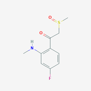molecular formula C10H12FNO2S B8577658 Ethanone, 1-[4-fluoro-2-(methylamino)phenyl]-2-(methylsulfinyl)- CAS No. 154639-75-5