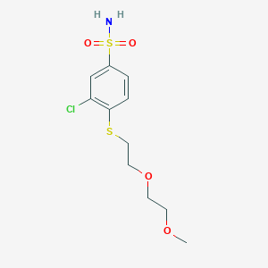 molecular formula C11H16ClNO4S2 B8577757 3-chloro-4-[2-(2-methoxyethoxy)ethylsulfanyl]benzenesulfonamide 