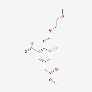 molecular formula C14H17BrO6 B8577931 METHYL 2-(3-BROMO-5-FORMYL-4-((2-METHOXYETHOXY)METHOXY)PHENYL)ACETATE 
