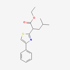 Ethyl 4-methyl-2-(4-phenylthiazol-2-yl)pentanoate