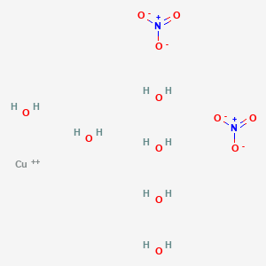 molecular formula CuH12N2O12 B085780 Cupric nitrate hexahydrate CAS No. 13478-38-1