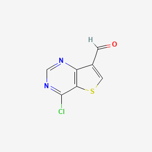 molecular formula C7H3ClN2OS B8578007 4-Chlorothieno[3,2-d]pyrimidine-7-carbaldehyde 