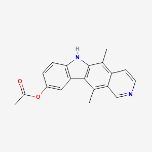molecular formula C19H16N2O2 B8578032 5,11-Dimethyl-6H-pyrido[4,3-b]carbazol-9-yl acetate 