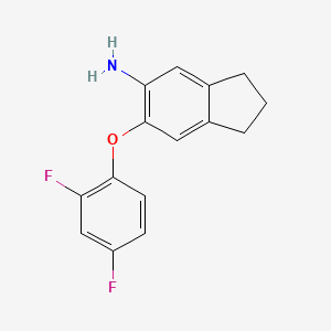molecular formula C15H13F2NO B8578079 6-(2,4-Difluorophenoxy)-2,3-dihydro-1H-inden-5-amine CAS No. 81614-79-1
