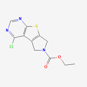 molecular formula C11H10ClN3O2S B8578237 Ethyl12-chloro-7-thia-4,9,11-triazatricyclo[6.4.0.02,6]dodeca-1(8),2(6),9,11-tetraene-4-carboxylate 