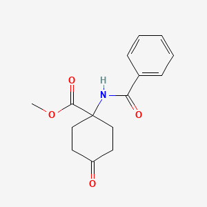 molecular formula C15H17NO4 B8578434 Methyl 1-benzamido-4-oxocyclohexane-1-carboxylate 