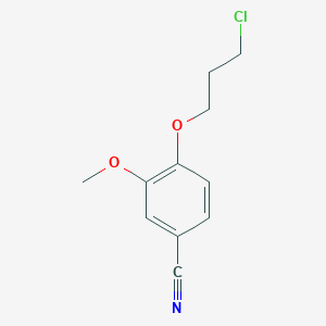 molecular formula C11H12ClNO2 B8578442 3-Methoxy-4-chloropropoxybenzonitrile 