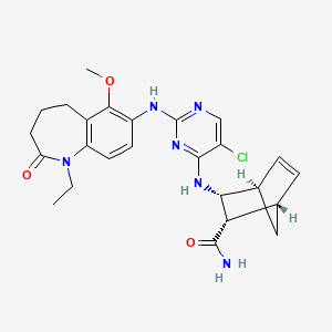 (1S,2S,3R,4R)-3-[5-Chloro-2-(1-ethyl-6-methoxy-2-oxo-2,3,4,5-tetrahydro-1H-benzo[b]azepin-7-ylamino)-pyrimidin-4-ylamino]-bicyclo[2.2.1]hept-5-ene-2-carboxylic acid amide