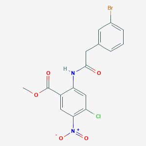 molecular formula C16H12BrClN2O5 B8578661 methyl 2-[[2-(3-bromophenyl)acetyl]amino]-4-chloro-5-nitrobenzoate 
