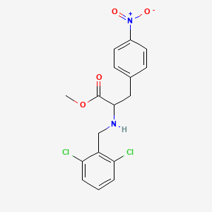 molecular formula C17H16Cl2N2O4 B8578677 Methyl 2-[(2,6-dichlorobenzyl)amino]-3-(4-nitrophenyl)propanoate 